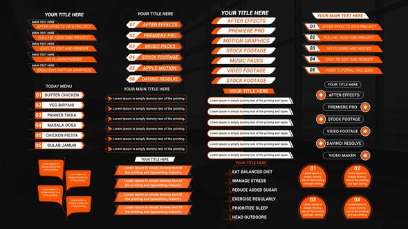 Videohive Text Lists Titles Titles template preview