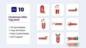 Videohive Christmas Offer Label Stickers and title Elements template preview