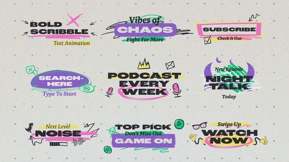 Videohive Bold Scribble Titles Titles template preview