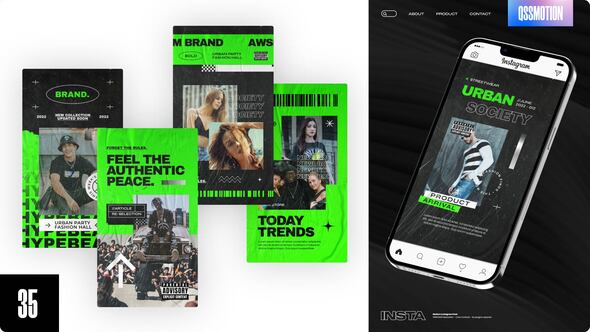 Videohive Dynamic Urban Instagram Stories Video Displays template preview