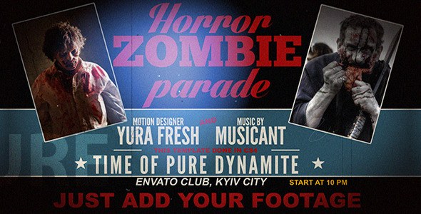 Horror Zombie Parade Video Displays template preview