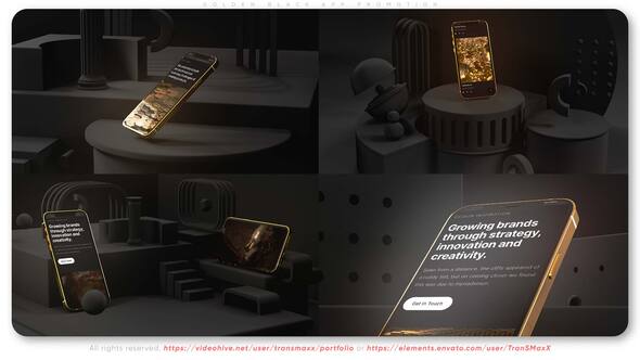 Videohive Golden Black App Promotion Product Promo template preview
