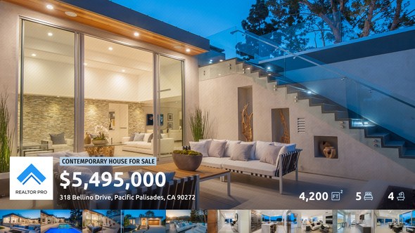 Real Estate Slideshow v2 Video Displays template preview