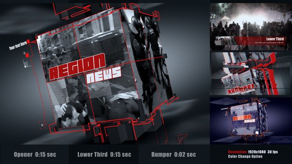 Region News Video Displays template preview