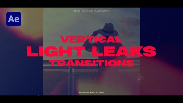 Videohive Vertical Light Leaks Transitions Elements template preview