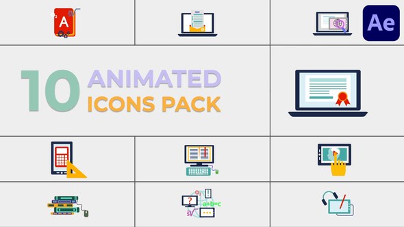 Videohive Education Icons Pack for After Effects Elements template preview