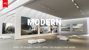 Videohive Modern Art Museum Gallery NFT AI Traditional Art Exhibition Video Displays template preview