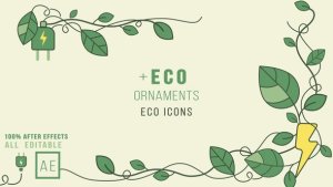 Videohive Eco Icons plus Ornaments Elements template preview