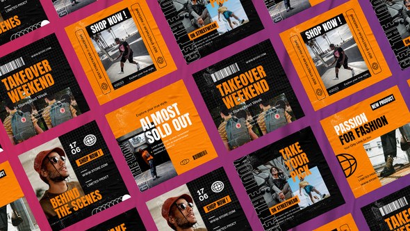 Videohive Revcon Streetwear Fashion Posts Product Promo template preview
