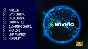 Videohive Digital earth logo Elements template preview