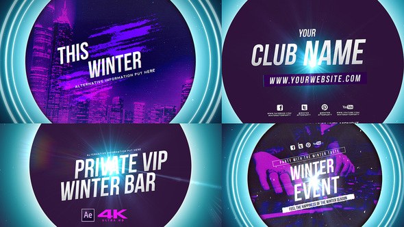 Videohive Winter Music Afterparty Openers template preview