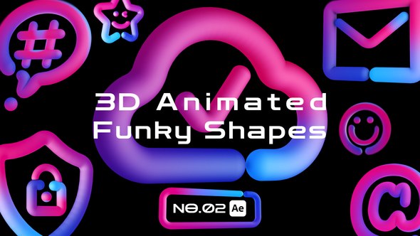 Videohive 3D Animated Funky Shapes 02 Elements template preview