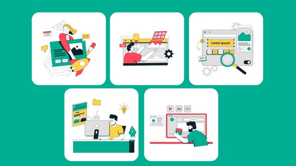 Videohive UI UX Animated Illustration After Effect Elements template preview