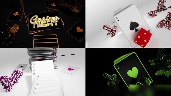 Videohive Playing Cards Casino Logo Reveals Openers template preview