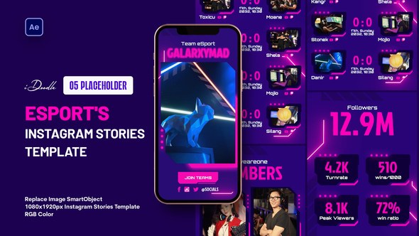 Videohive eSport Instagram Stories 44596908 Broadcast-packages template preview
