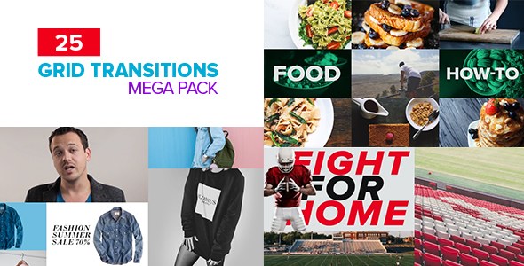 Grid Transitions Pack Video Displays template preview