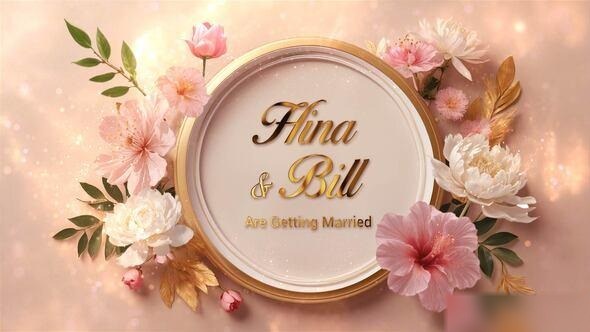 Videohive Elegant Golden Wedding Invitation Slideshow Video Displays template preview