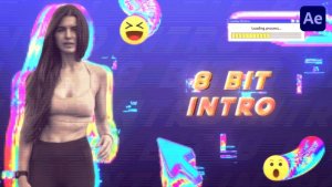 Videohive 8 Bit Glitch Abstract Logo Intro Logo Stings template preview