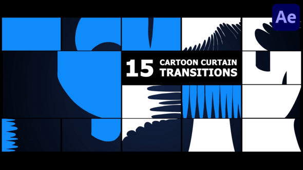 Videohive Cartoon Curtain Transitions | After Effects Elements template preview