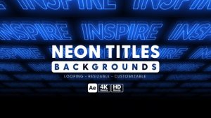 Videohive Neon Titles Backgrounds Titles template preview