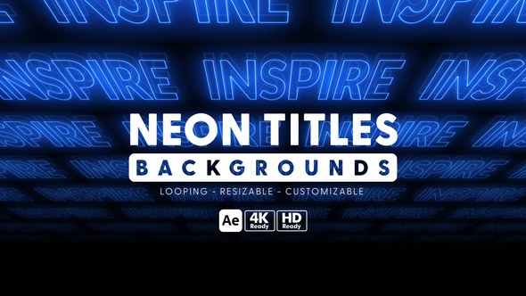Videohive Neon Titles Backgrounds Titles template preview