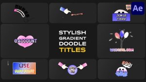 Videohive Stylish Gradient Doodle Titles for After Effects Titles template preview