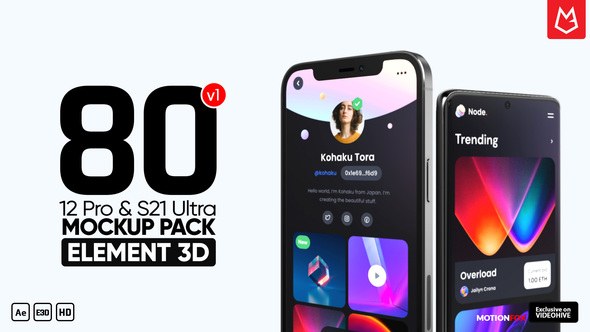 Videohive Phone Mockup Pack - Phone 12 & S21 Ultra | v1 Product Promo template preview