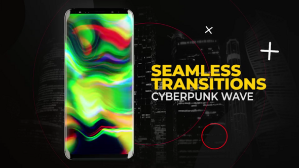 Videohive Vertical Cyberpunk Wave Transitions | After Effects Elements template preview