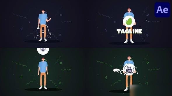 Videohive Cartoon Character Logo | After Effects Logo Stings template preview