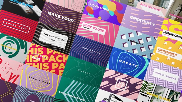 Videohive 60 Colorful Minimal Titles 4K Titles template preview