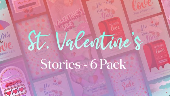 Six Valentine's Day Stories Product Promo template preview