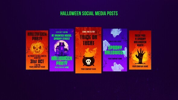 Videohive Halloween Social Media Posts Product Promo template preview