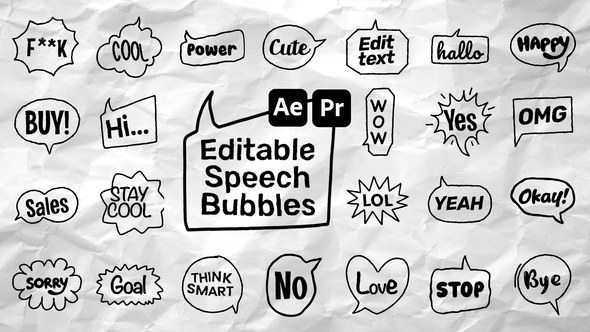 Videohive Editable Speech Bubbles Titles template preview