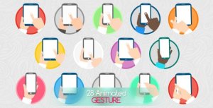 Animated Gesture Icons Video Displays template preview