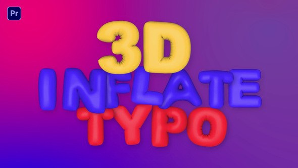 Inflate Balloon Title Premiere Pro template preview