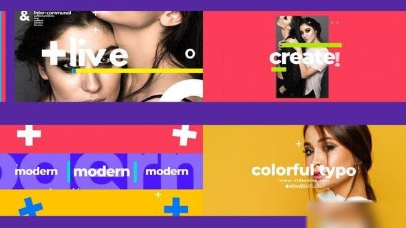 Videohive Minimal Color Typo Intro Openers template preview