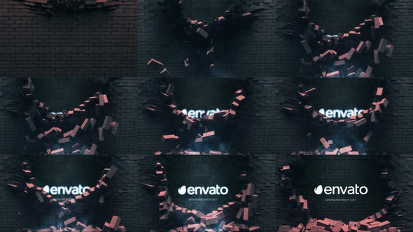 Videohive Falling Bricks Logo Openers template preview