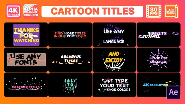 Cartoon Titles | After Effects Video Displays template preview