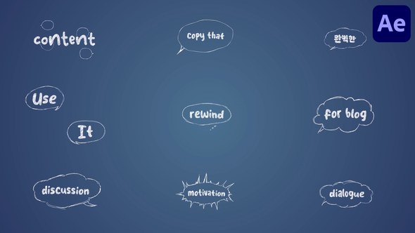 Videohive Scribble Speech Bubbles Titles for After Effects Titles template preview