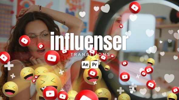 Videohive Influenser Transitions Elements template preview
