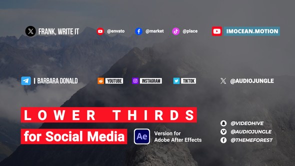 Videohive Lower Thirds for Social Media Elements template preview
