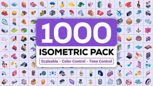 Videohive 1000 Isometric Icons Pack Elements template preview