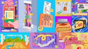 Videohive Animated Looping Cyber Monday Graphics Titles template preview