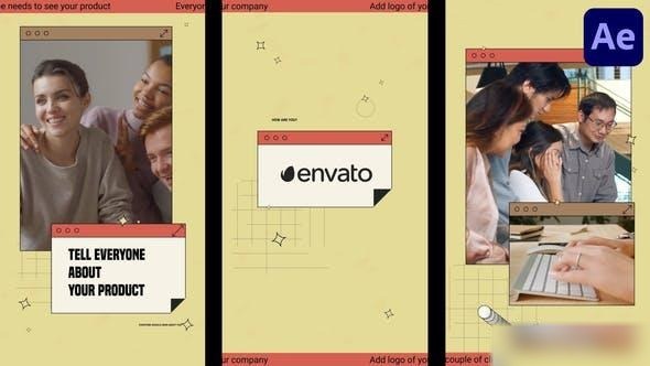 Videohive Retro Social Media Windows for After Effects Openers template preview
