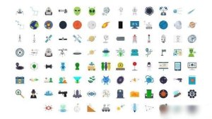 Videohive 100 Space & Universe Icons Elements template preview