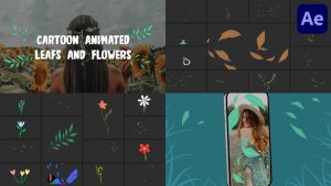 Videohive Cartoon Animated Leafs And Flowers for After Effects Elements template preview