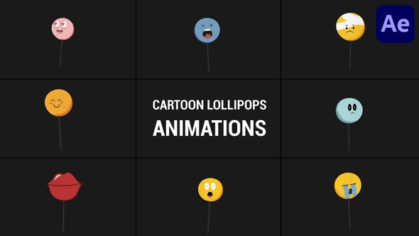 Videohive Cartoon Lollipops Animations | After Effects Elements template preview