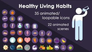 Videohive Healthy living Habits Infographic Infographics template preview