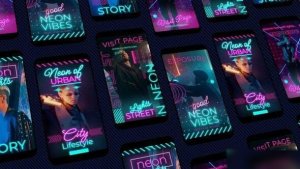 Videohive Neon Instagram Reels Openers template preview