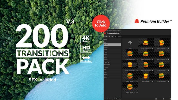 Transitions Pack Video Displays template preview